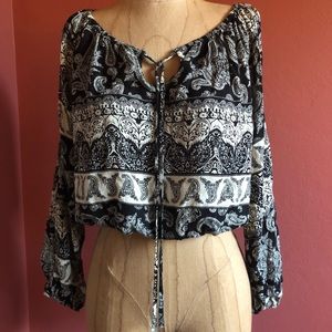 Boho cropped blouse